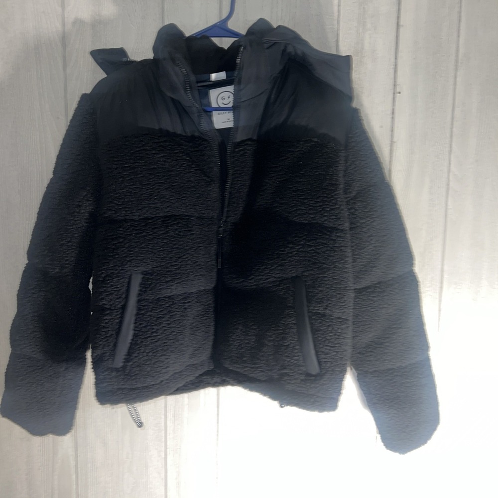 Gilly Hicks Jacket Women's M Black Puffer Jacket with Hood